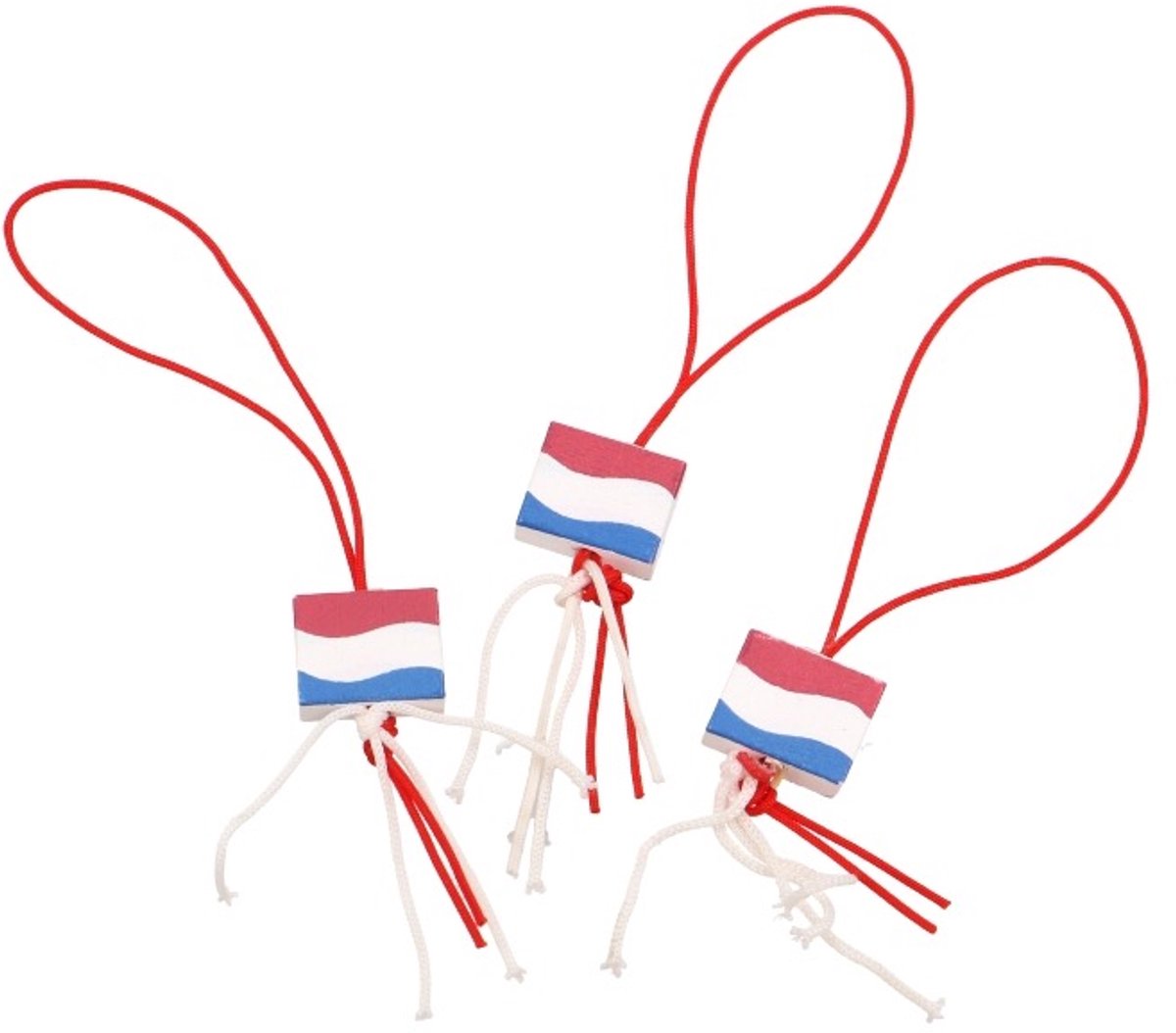 Gelukshangertje Nederlandse Vlag 10 stuks - gelukspoppetjes - gelukshanger - sleutelhanger - kado versiering