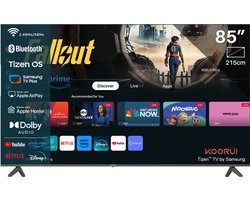 Koorui Tizen by Samsung Smart TV - QLED 4K Ultra HD - 85 inch/216 cm - Voice Controle - Streaming apps – AirPlay – Hotelmodus - HDMI x3, USB x2, CI+ - Tripple Tuner DVB-T/T2/S/S2/C - Frameless Design - Geassembleerd in Nederland - K85D3UQ-T8