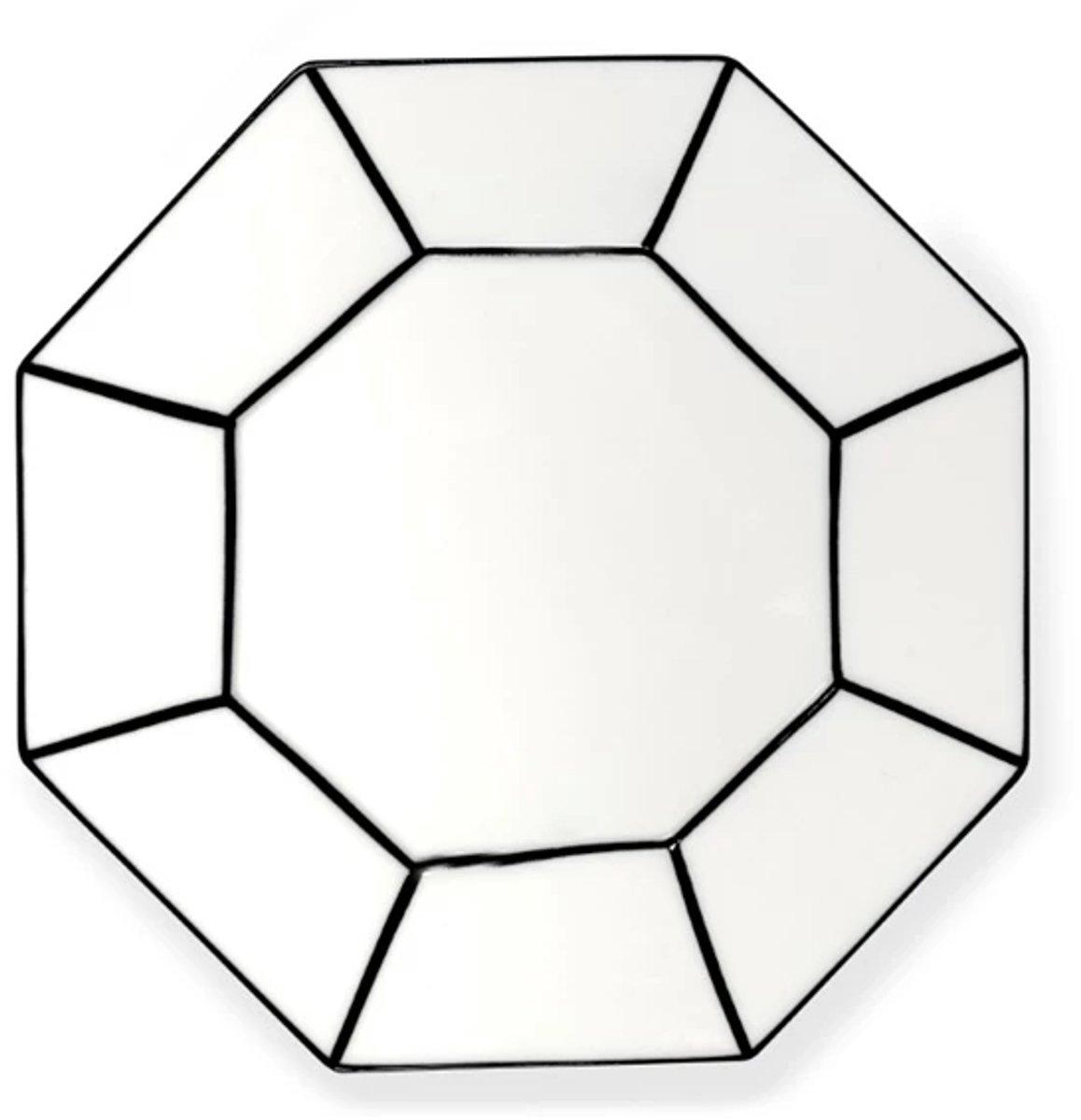Serax - Carte Blanche Ontbijtbord, wit / zwart (set van 2)