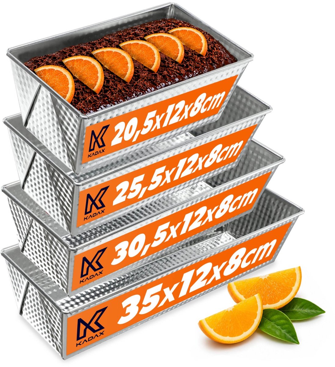Kadax Set van 4 XXL Bakvormen voor Brood en Cake