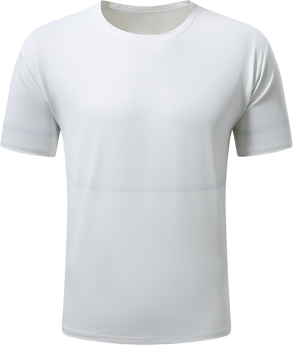 YOUTHUP Heren Casual Tweekleurig Kort T-Shirt Ronde Hals Comfort Ademend Wit