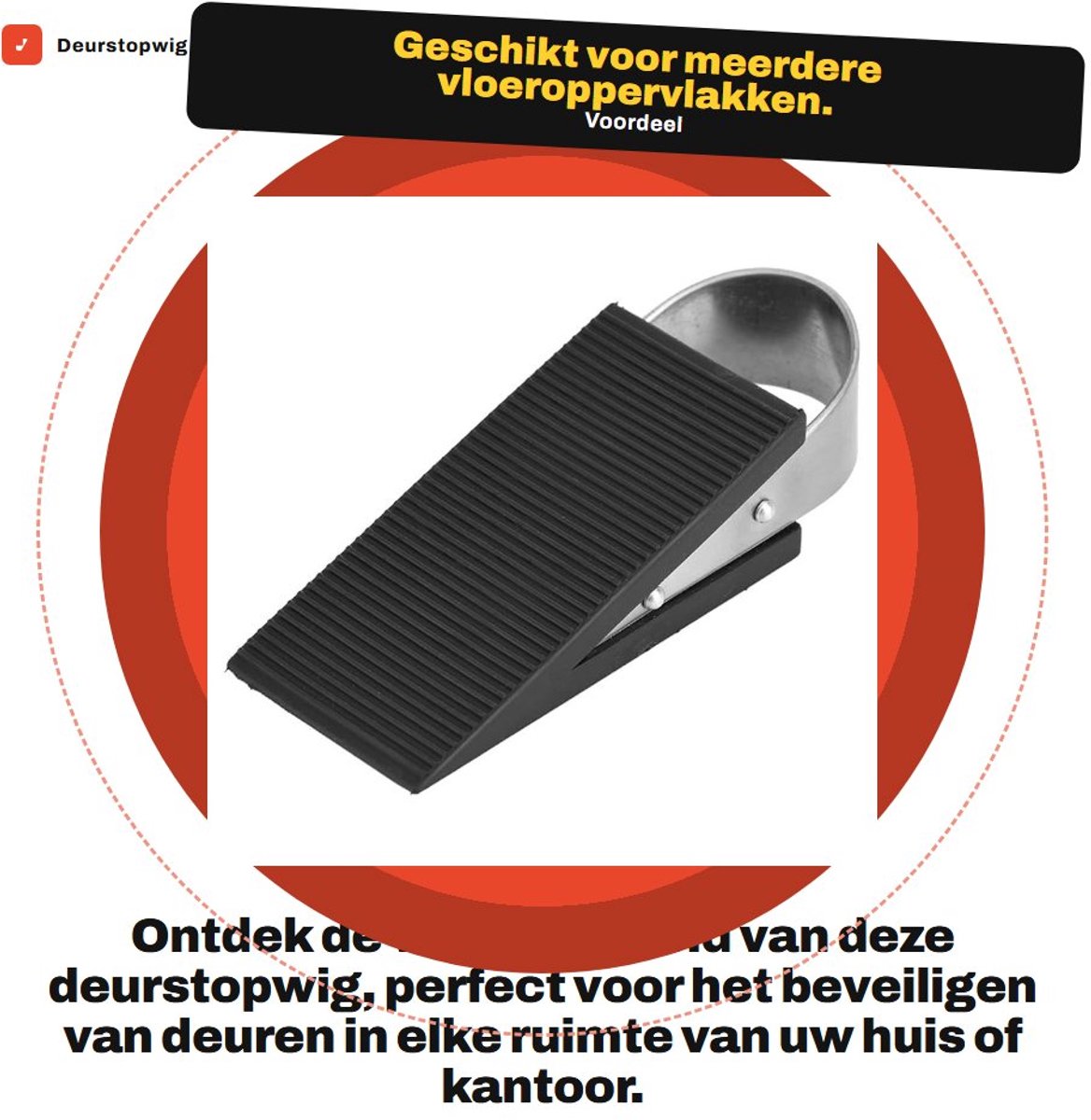 Dailygoods- Deurstopper Antislip - Deurbuffer - Deurstoppers voor Binnen - Deurvastzetter - Deurstopper Roestvrij Staal - Veiligheidsscherm - Deurstop