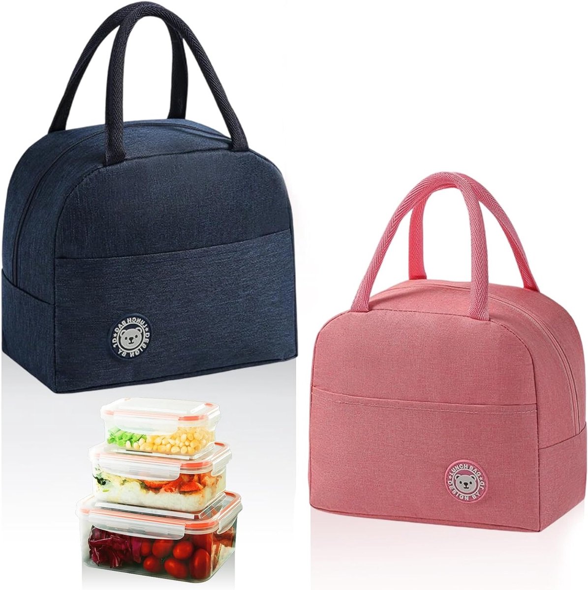 Vouwbare Isolatie Lunchtas, Koeltas voor Fruit en Maaltijden, Compact en Draagbaar, 23 x 21 x 13 cm, Geschikt als Cadeau