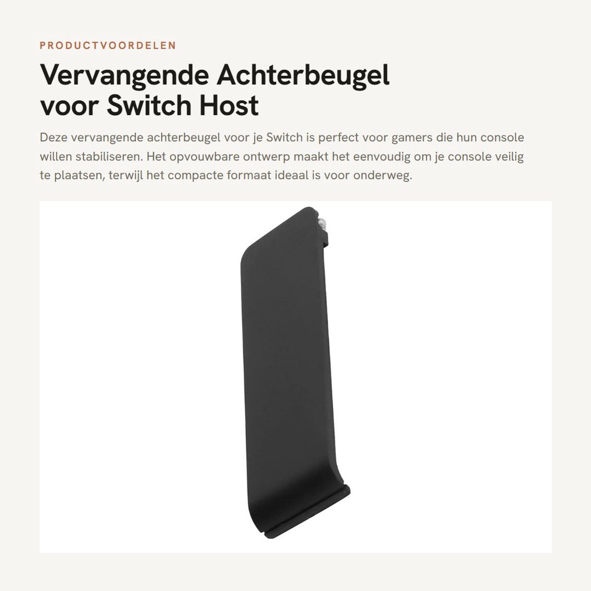 Dailygoods- Standaard Achterbeugel - Opvouwbaar - Host - Zwart - ABS - 60 x 19,8 mm - Beugel