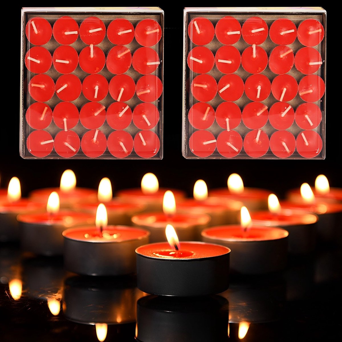 Dailygoods- Theelichten 50 Stuks - Ronde Kaarsen - 2 Uur Brandtijd - Rookloos - Decoratief voor Bruiloften - Katoenen Lonten - Waxinelichtjes