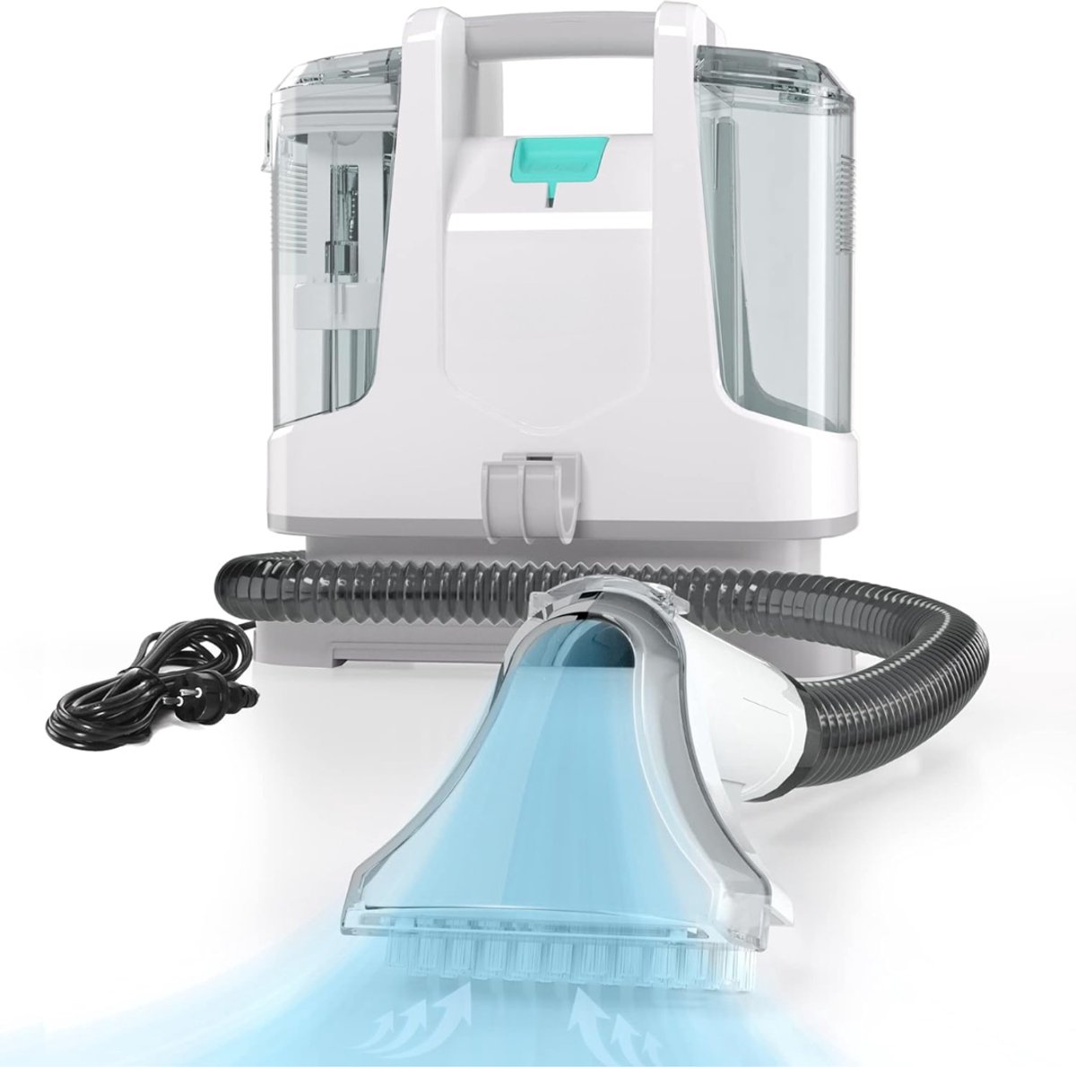 QUOVO® Stoomreiniger bank - Stoomreiniger - Stoomreiniger meubels - 400 W - 1100 ml - Draagbaar - Wit/Grijs - ‎15cm x 29cm x 27cm