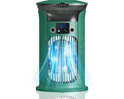 Mobiele Airco – 3-in-1 – 400ml – Kleine Airconditioning zonder Afvoer Slang – Draagbare Ventilator – 50 dB – 3 Functies & Snelheden – 90° Oscillatie – Luchtbevochtiger – Slaapkamer Kantoor Woonkamer – Blauw