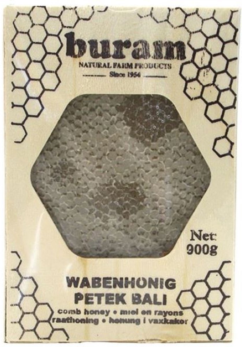 Buram Natuurlijke Honingraat Honing Premium Houten Doos 900g