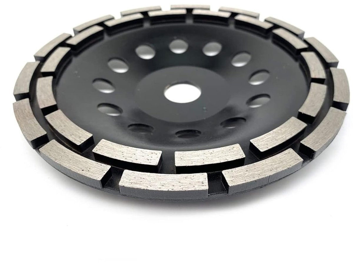 4,5 inch (115 mm) dubbelrijige diamant schijfkom slijpschijf, geschikt voor gereedschap voor het egaliseren van marmer, graniet en betonnen vloeren, 1 stuk