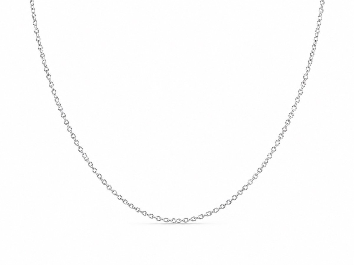 925 Zilveren Basis Ketting voor Dames – Luxe Glans – Fijne Schakelketting – 45 cm