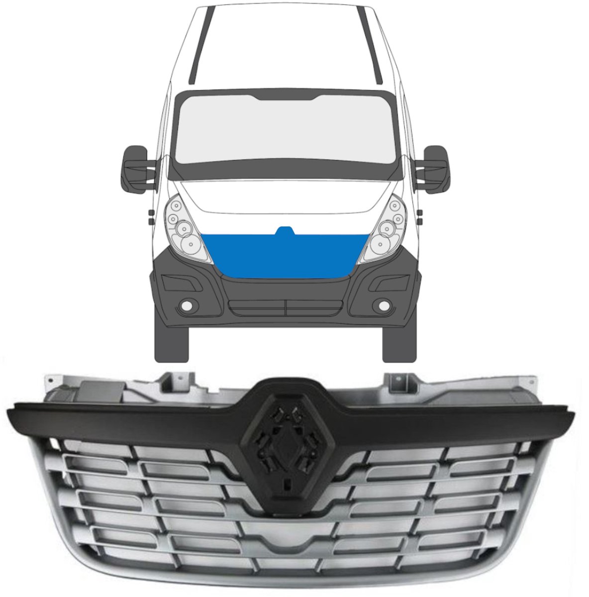 Grill voor Renault Master 2010-