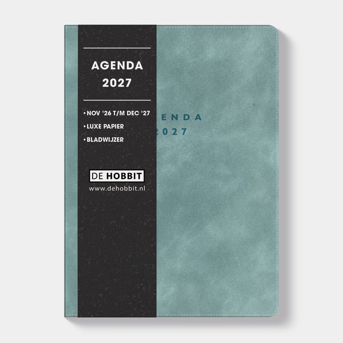 Hobbit - Pocket Deluxe Agenda 2027 - ±A6 (14,8 x 9,5 cm) - Zakagenda - Flexcover - 1 week op 2 pagina's - Suèdelook Grijsblauw