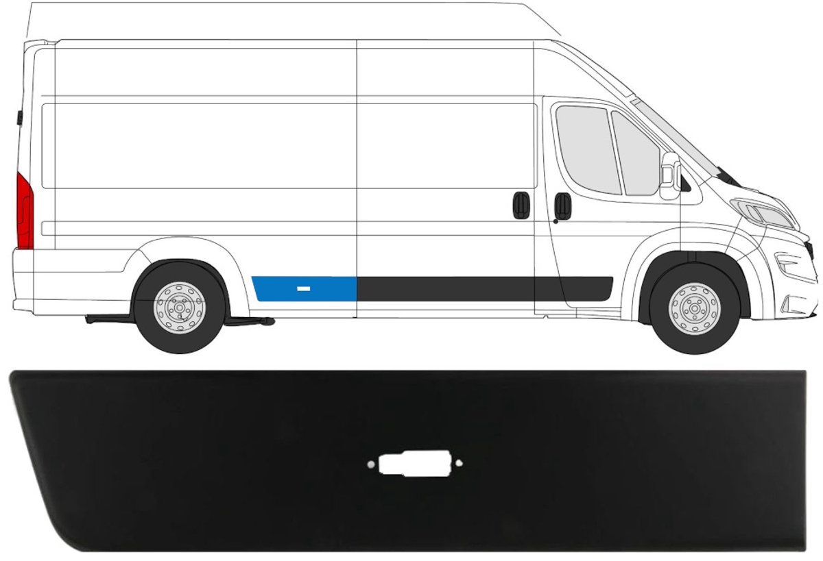 Achterste zijlijst sierlijst voor Opel Movano 2021- / Rechts