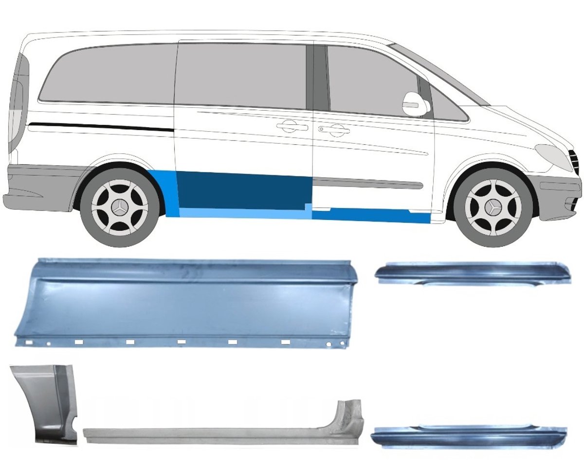 Reparatiepaneel set voor Mercedes Vito W639 2003-2014 / Links + Rechts