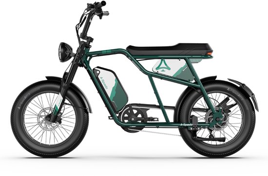 A-Spadz CAVET Air Elektrische Fatbike - Inclusief Voetsteuntjes - 20 Inch - 250W Motor - 7 Versnellingen - 100 km Actieradius - Hydraulische Schijfremmen - Groen van A-Spadz — afbeelding 4