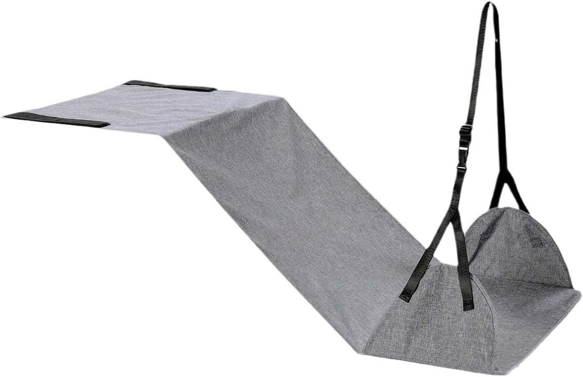 Voethangmat Vliegtuig - Beensteun Reis - Comfortabel Reizen - Verstelbare Riemen - 100x45 cm - Zwart