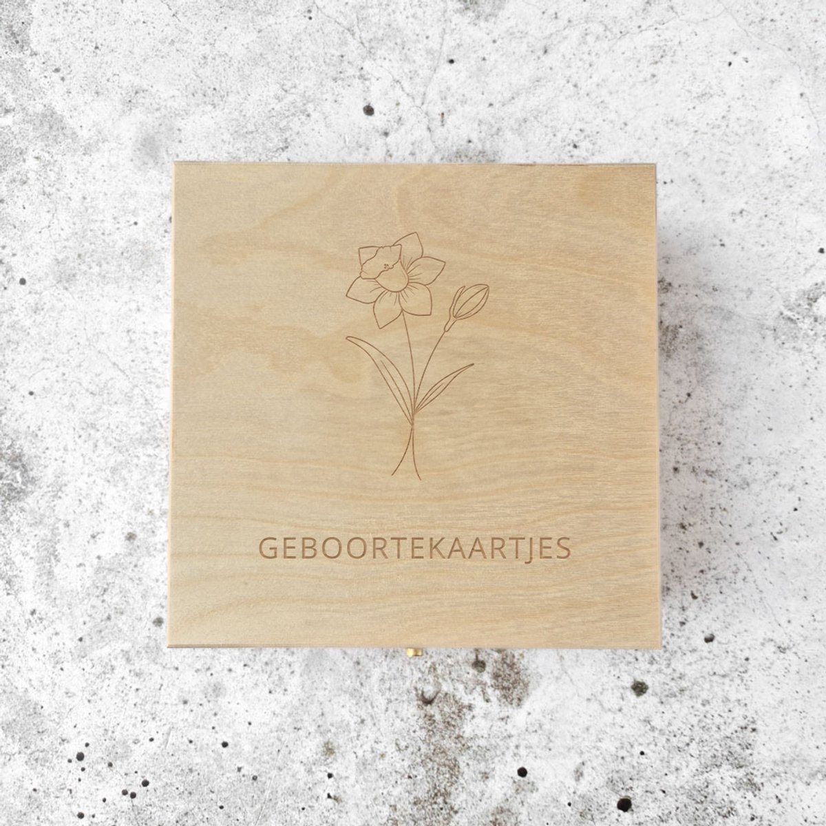 Geboortkaartjes box geboortebloem | Maart | Narcis | Geboortekaarten bewaren | Kraamcadeau | Fien & Feau