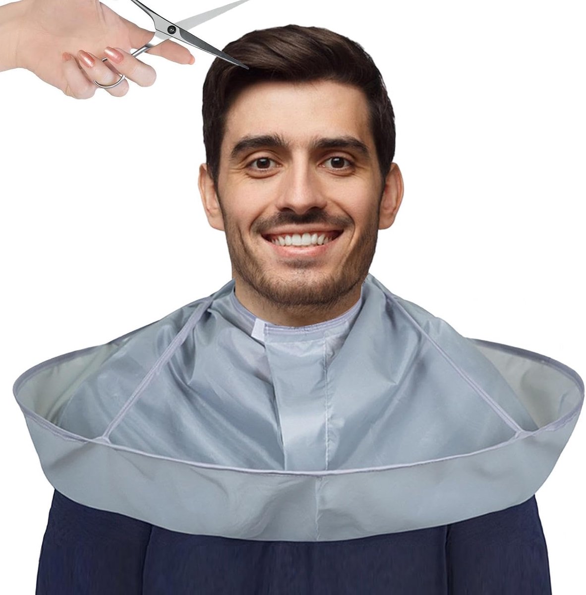 Barber Cape voor Haarknippen - Haarverzorgingscape met Paraplu-effect voor Salon en Thuisgebruik - 60 cm Waterafstotend Haarverzorgingsdekzeil met Verstelbare Halsafsluiting - Haarstyling Schort voor Mannen en Vrouwen
