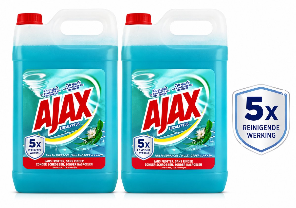 Ajax Allesreiniger - Eucalyptus geur - 5 Liter x 2 Stuks