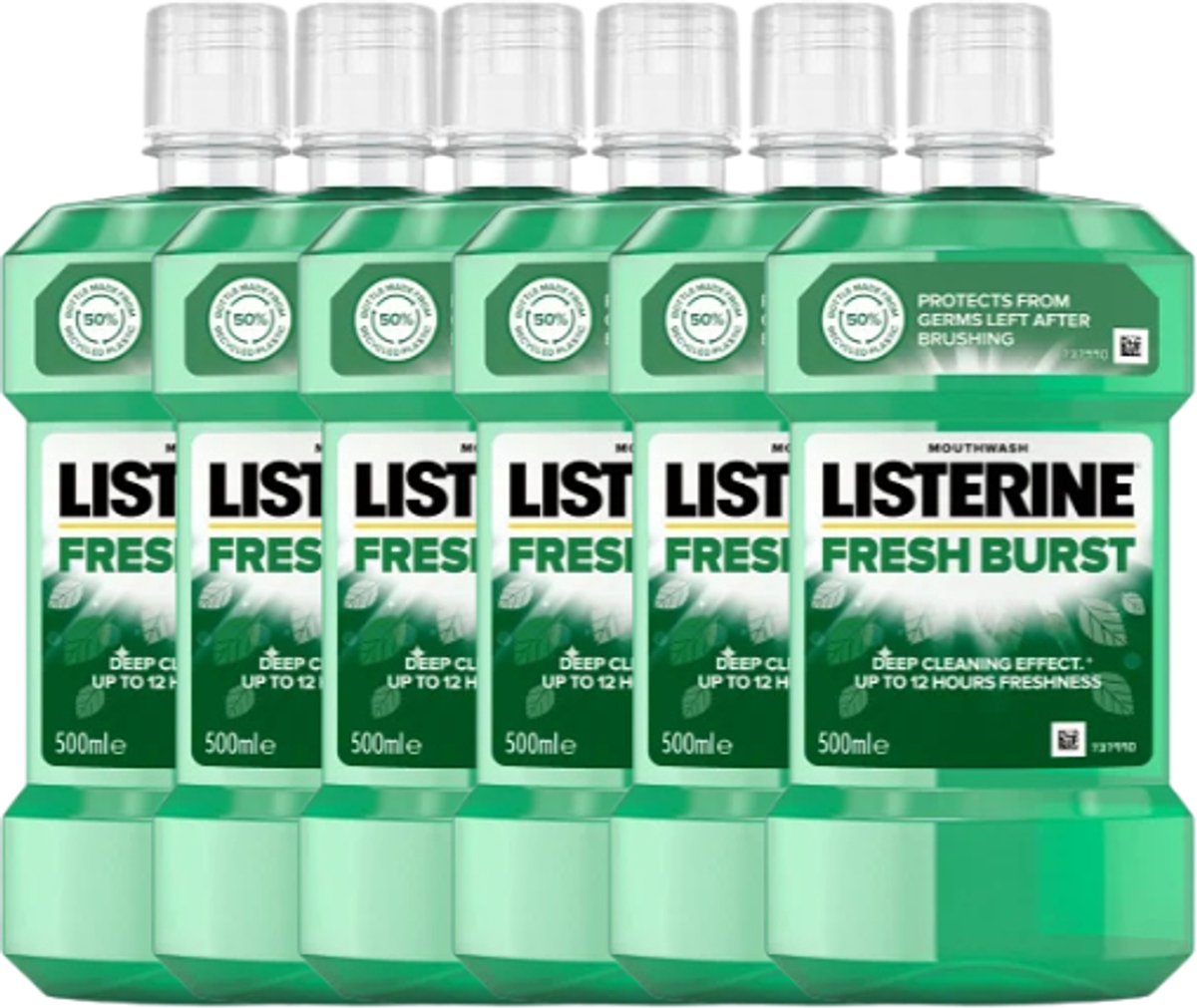 Listerine Fresh Burst Mondwater - 6 x 500 ml