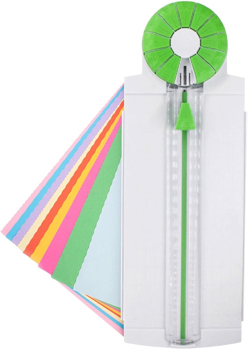 Papiersnijder - Labelmaker - Knutselprojecten - 360 graden draaibaar - 46 x 16.5 cm - Groen