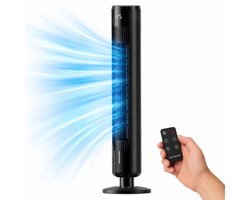 HeatSense® Torenventilator – Staande Ventilator met Afstandsbediening en Timer – 3 Snelheden – 70° Oscillatie – Sleep Mode – LED Display – Voor Slaapkamer, Woonkamer, Kantoor en Camping – 90 cm - Fluisterstil - Zwart 2026