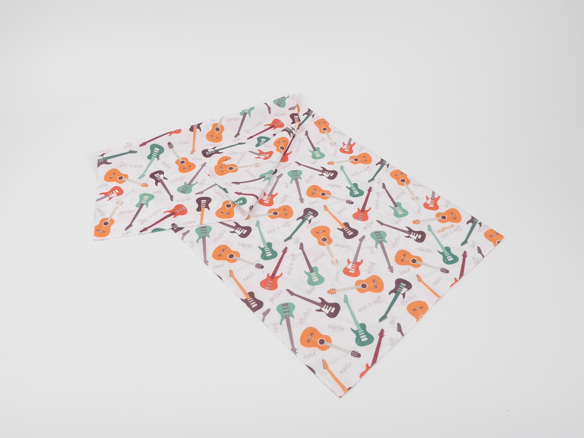 Loop Scarf Guitars Colourful/White 25*50 cm