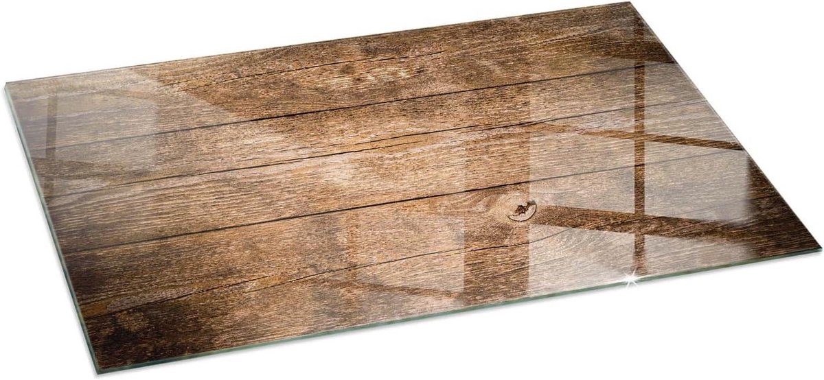 Glazen Plaat - Tafelblad - Bescherming Tafel - Hittebestendig - 120x60 cm - Houtlook