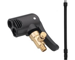 Auto Ventiel Adapter - Autopomp - Ventiel verlengstuk - Geschikt voor campers, auto's, fietsen, aanhangers en transportvoertuigen - 16 cm - Zwart