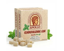 Apollo Kauwgom - 100% Natuurlijk - Plasticvrij - Whitening Effect - Sterk Glazuur - Frisse Adem - Mastic Mint - met Xylitol - 36 stuks Duo Pack