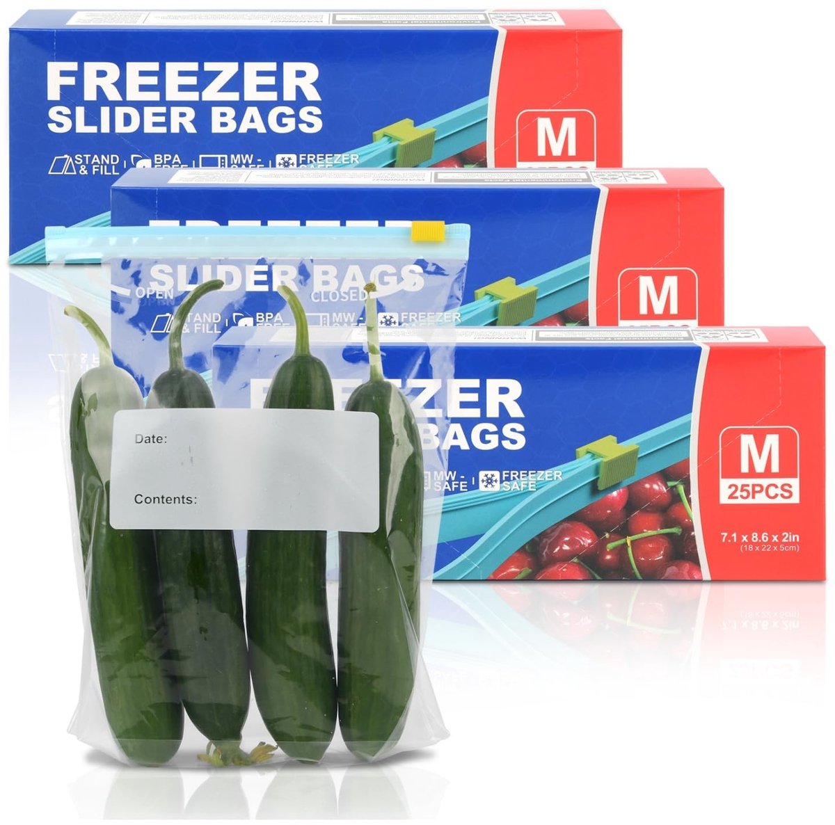 Dailygoods- Sandwichzakken Herbruikbaar - 75 Stuks - Ritssluiting - Diepvriesbestendig - Magnetronbestendig - Uitklapbare Bodem - 18x22x5cm - Voedselopslagzakken