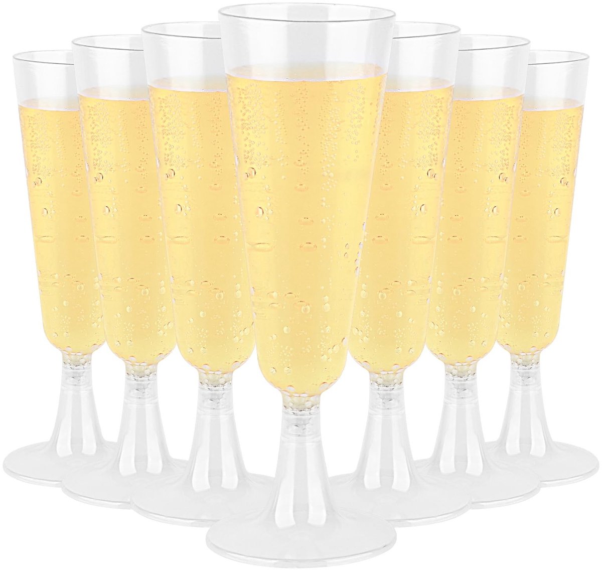 Dailygoods- Champagneglazen Elegant - 20 Stuks - Plastic Wijnglazen - Wegwerp Bekers - Kunststof Glazen - Doorzichtig - Makkelijk te Monteren