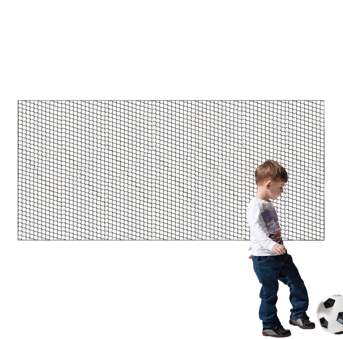 Dailygoods- Voetbalnet Veilig - Ballenstopnet - Nylon Materiaal - 6 mm Randen - 3 mm Knooploos Touw - Geschikt voor Voetbal/Basketbal/Volleybal - Stopnet