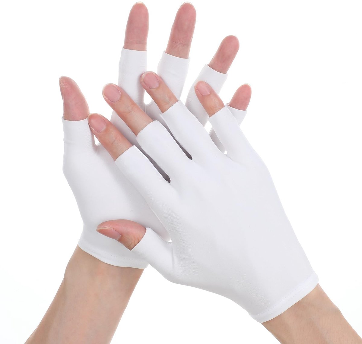 Dailygoods - Vingerloze Hydraterende Polyester Handschoenen voor Volwassenen - 4 Paar - Wit
