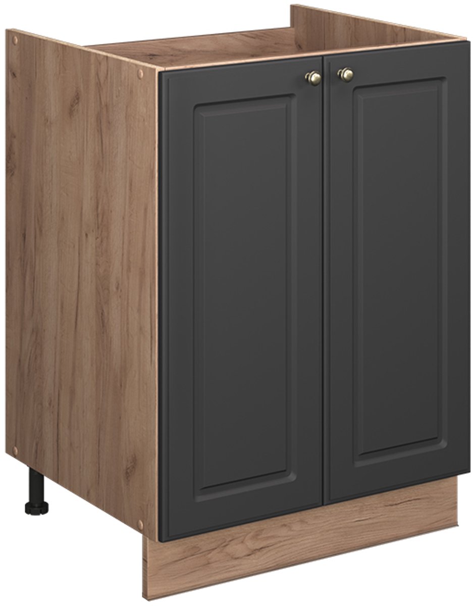 Vicco Wastafelkast Fame-Line, Anthrazit-Gold Landhaus/Goudkleurig Eiken, 60 cm