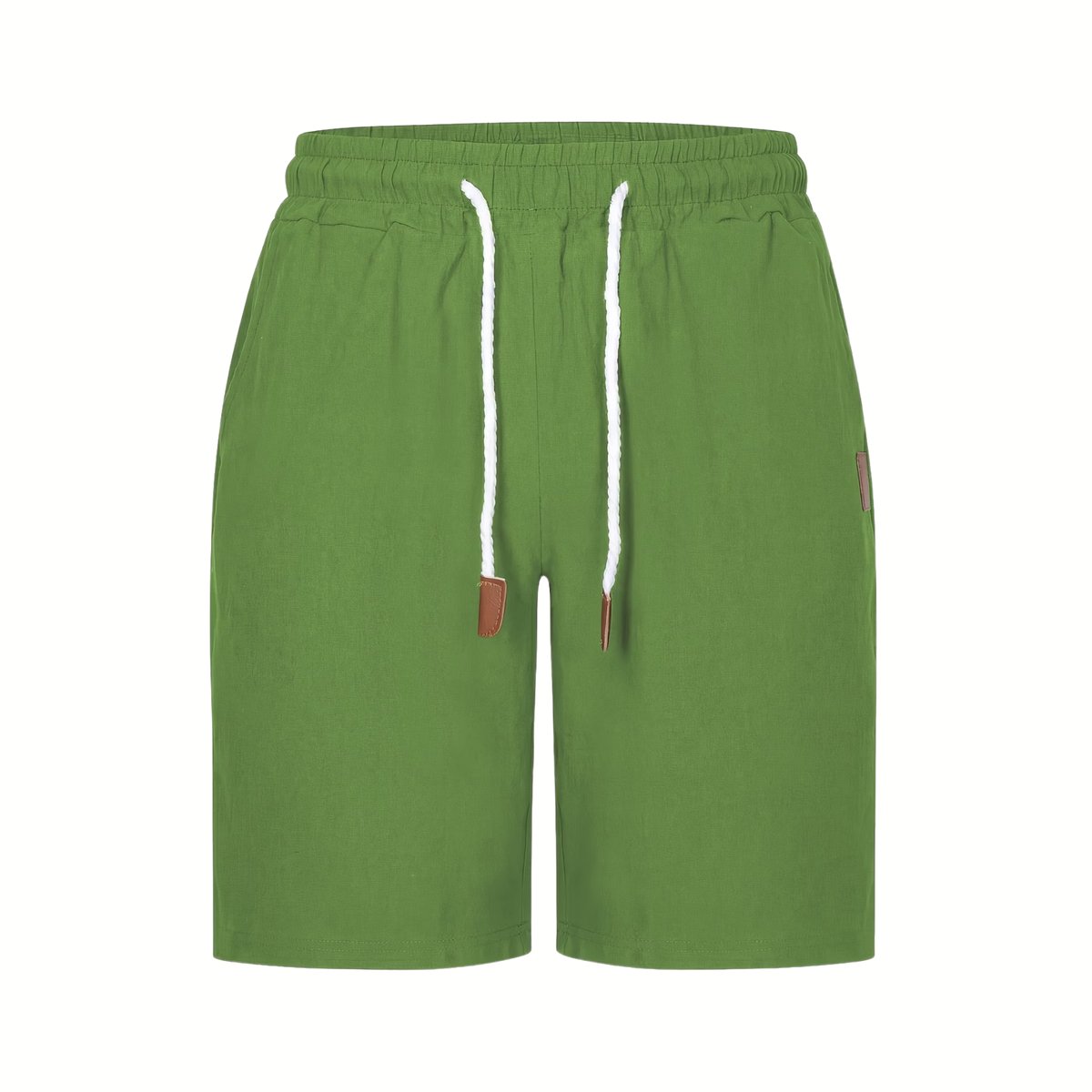 Currero Korte Linnen Broek Heren Zomerbroek Volwassenen Korte Broek Shorts Strandbroek Zomer Ibiza Stijl Legergroen