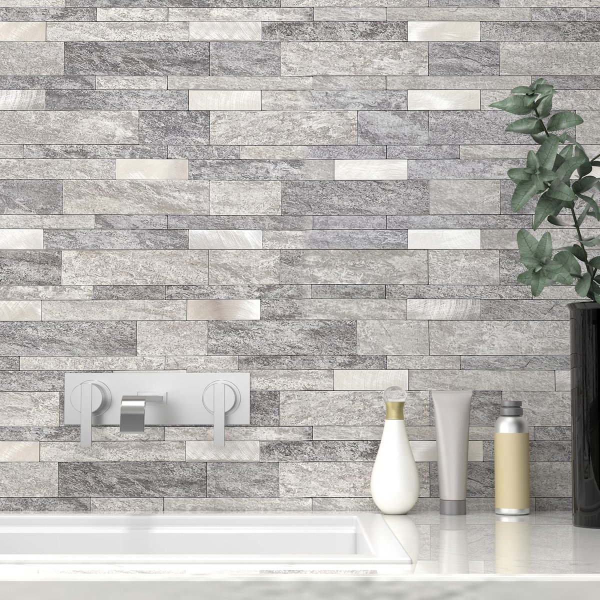 Dailygoods - Zelfklevende Backsplash Tegels - Marmerlook Mozaïek voor Keuken en Badkamer