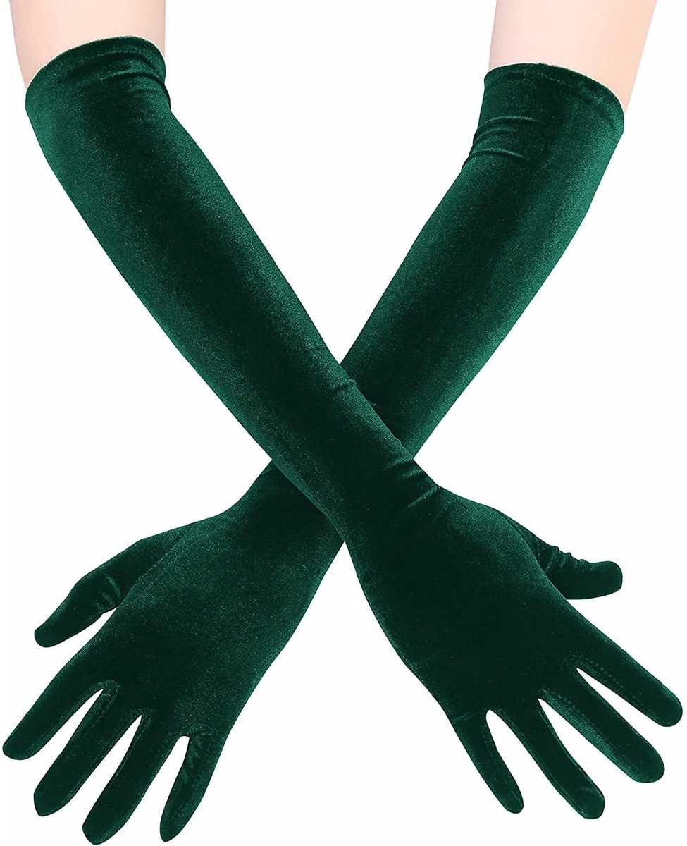 Dailygoods- Handschoenen Dames - Warme Fluwelen Lange Handschoenen - Retro Elegant - Feestkostuum - Bruiloft - Dansfeest - Hoogwaardig Polyester