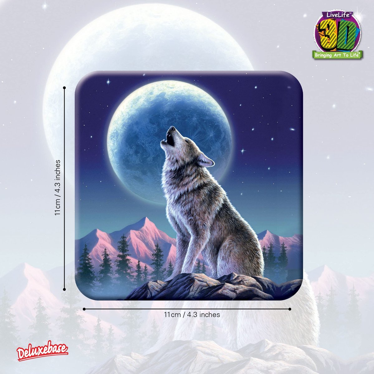 Dailygoods - 3D LiveLife Kurk Onderzetter Maanlicht Sonata met originele kunstwerk