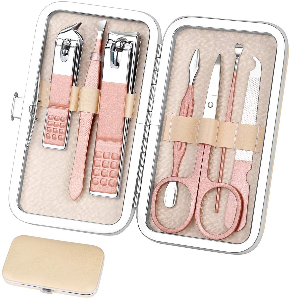 Dailygoods- Manicureset 8-in-1 Luxe - Pedicureset - Nagelknipper - Professioneel Gereedschap - Reis Etui - Geschikt voor Mannen/Vrouwen - Nagelset