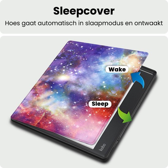 Hoes Geschikt voor Kobo Elipsa 2E Hoesje Bookcase Cover Hoes - Hoesje Geschikt voor Kobo Elipsa 2E Hoes Cover Case - Galaxy — afbeelding 3
