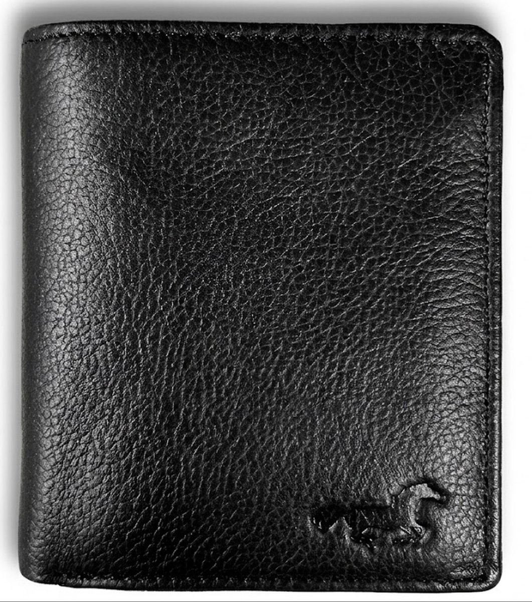 heren portemonnee, leren portemonnee heren, zwarte portemonnee, portefeuille heren, echt leren portemonnee, RFID portemonnee, compacte herenportemonnee, luxe portemonnee, JVS BAGS, portemonnee met ritsvak