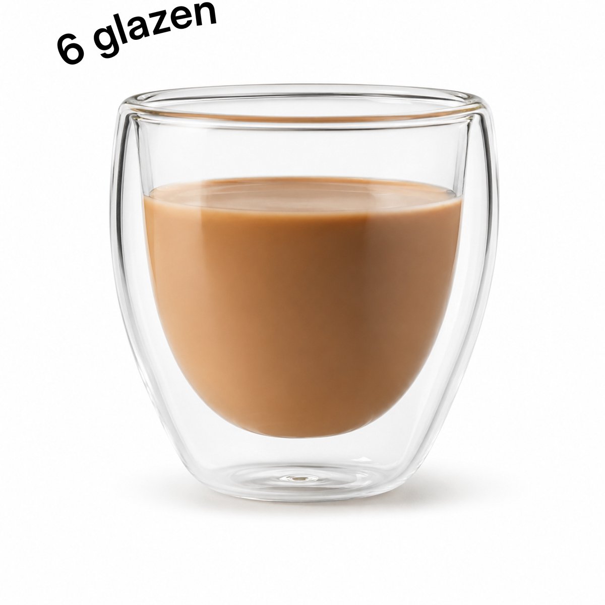 6 stuks - Dubbelwandige glazen - 150 ml - voor Koffie - voor Thee
