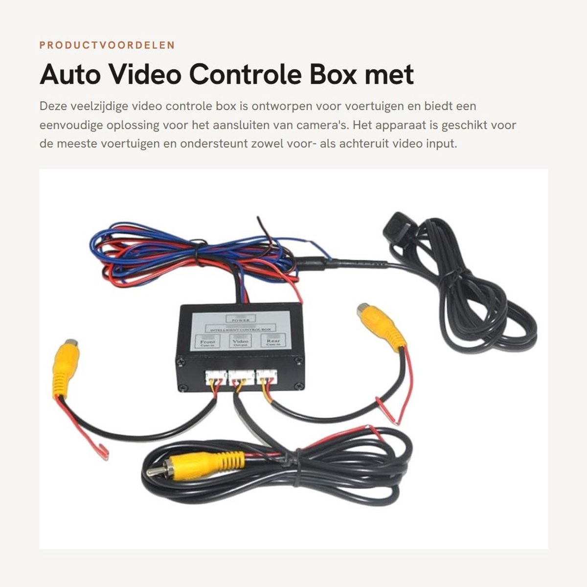 Dailygoods- Autocamera Video Controle Box - Voor/Terug Video Input - Universel Voertuig Schakelaar - 720P Resolutie - Werkspanning 9-16V - Geschikt voor de meeste voertuigen - Camera
