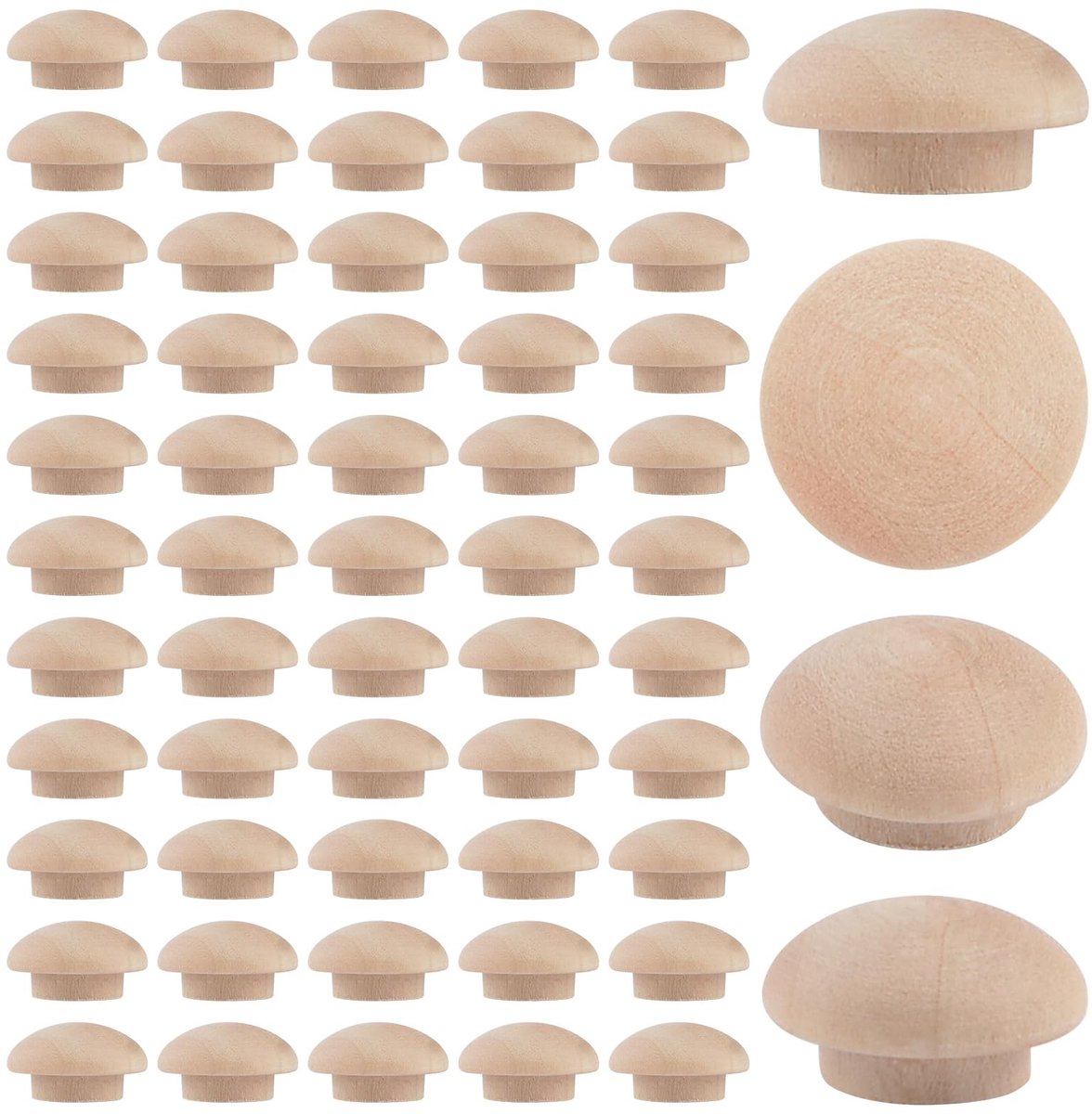 Dailygoods- Beukenhouten Stoppen Set van 120 - 15 x 10 mm - Geperforeerde Pluggen - Duurzaam Hout - Inbouwtype - Minimalistisch Ontwerp - Houtpluggen