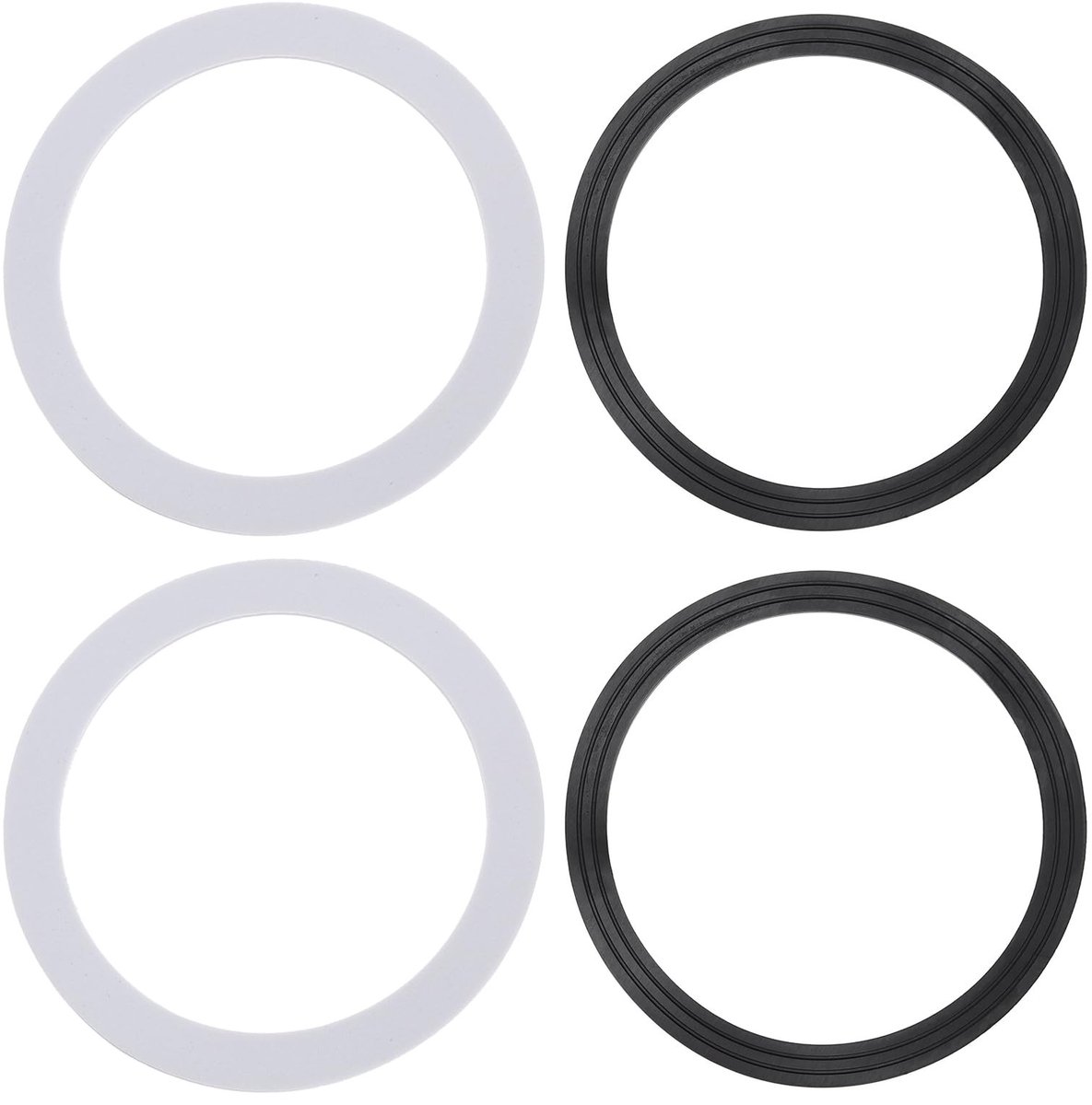 Dailygoods- Afdichtingsset 107 mm - 2 Sets O-ringen - Rubber/PE - Zwart/Wit - Gootsteenafvoer - Duurzaam en eenvoudig te gebruiken - Afvoerafdichting