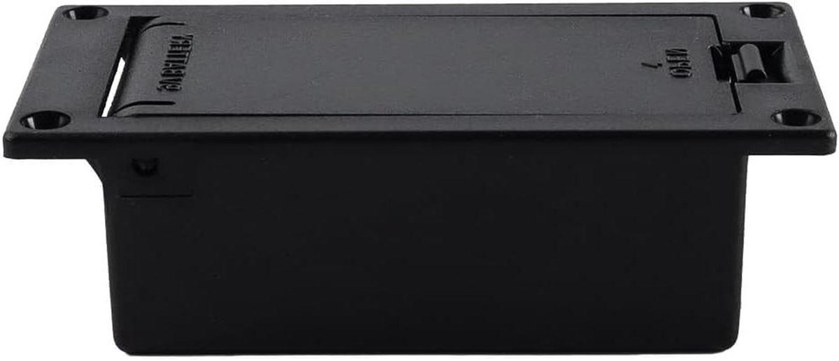 Batterijhouder Gitaar - 9V Box - Stroomvoorziening Gitaar - Robuuste Kunststof Behuizing - 408x69mm - Zwart