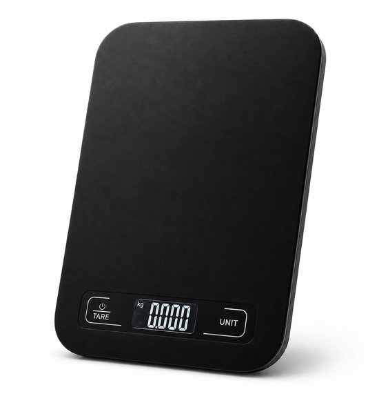 Keukenweegschaal Digitaal - Weegschaal Keuken - Precisie Weegschaal - Keuken Weegschaal - Weegschaalkeuken - 1 gram - 5 kg - Tarra functie - Incl. Batterijen