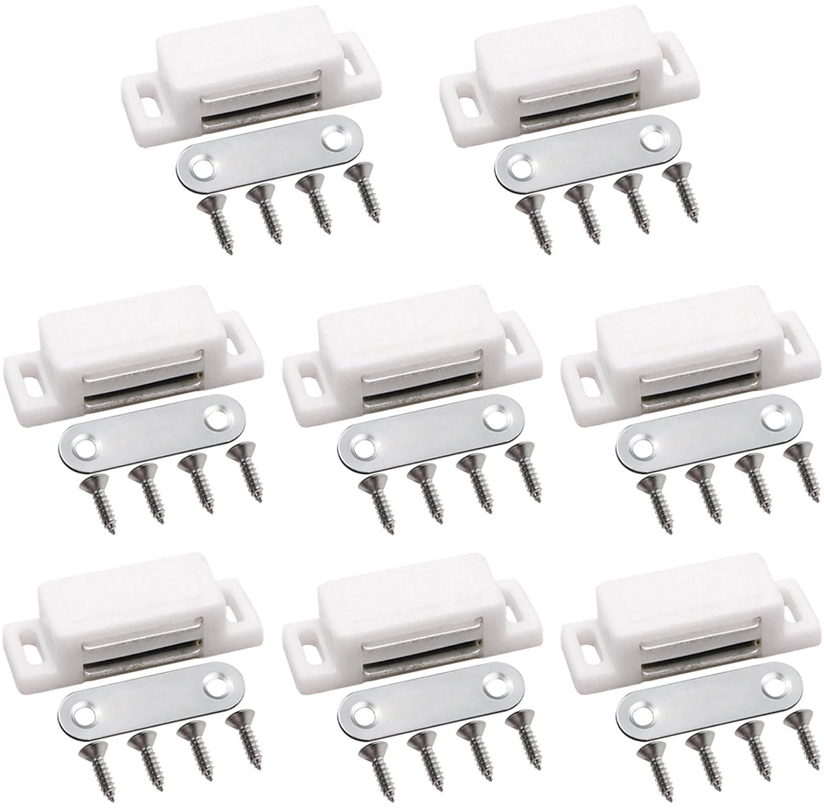 Dailygoods- Magneetsnapper met sterke adsorptie - Deurmagneet - Kleefmagneet - Magnetische sluiting - Kastdeur - 8 stuks met schroeven