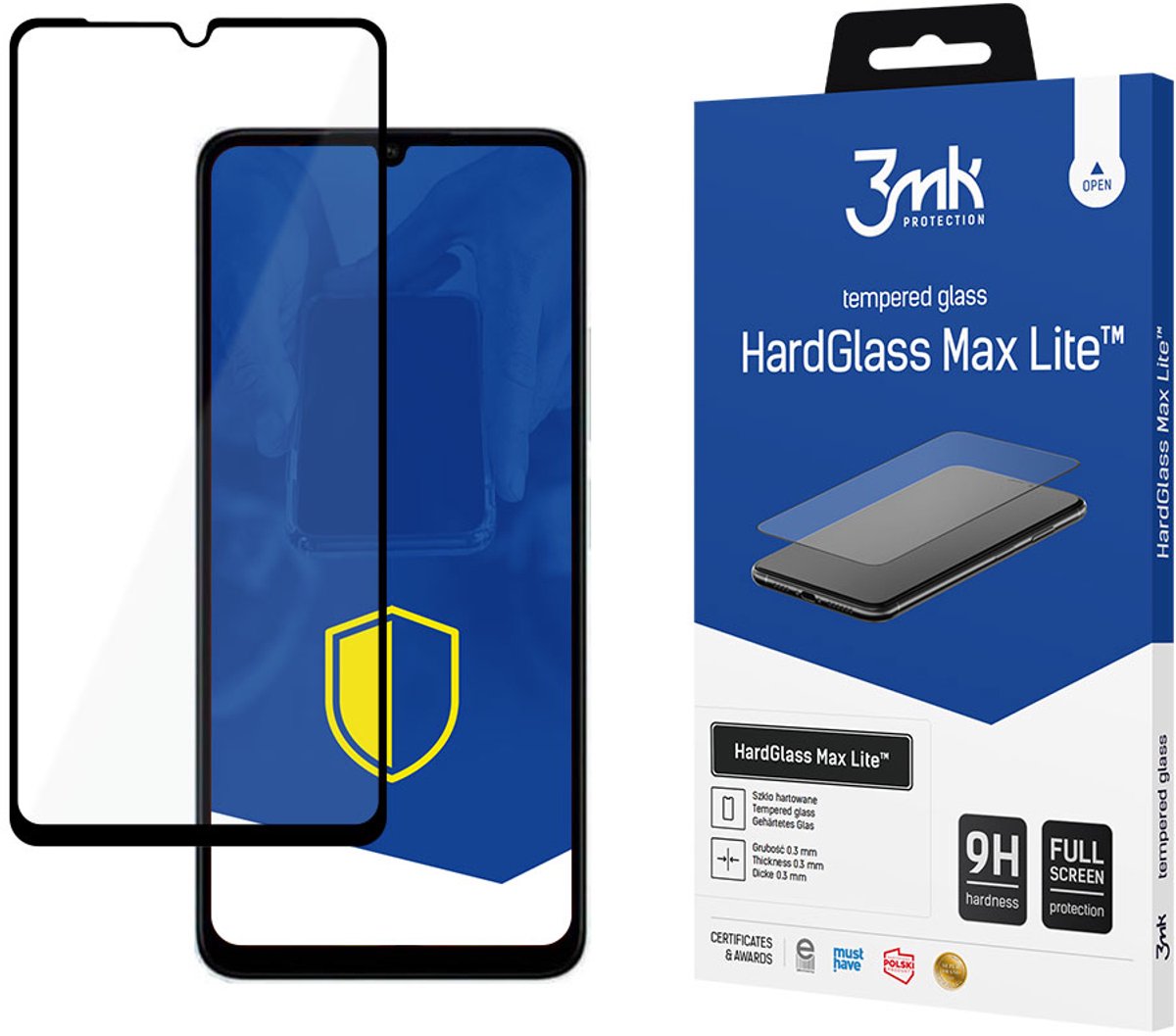 3Mk Hardglass Max Voor Xiaomi Redmi 13C Poco C65 Schermbescherming Met Systeem